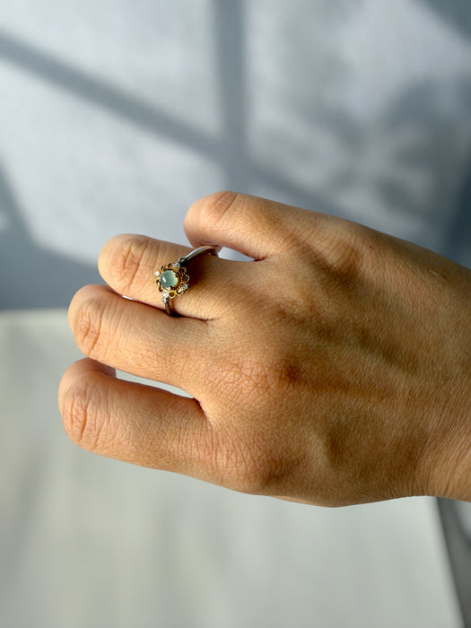 Floral Jadeite Ring