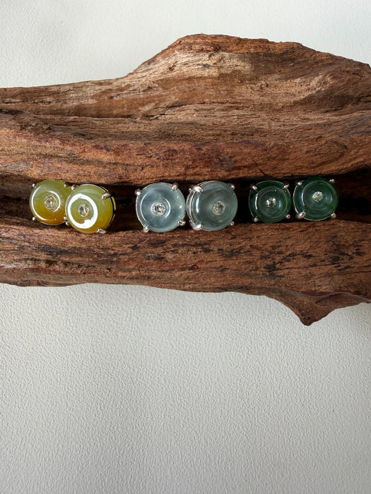 Donut Jadeite Earring Studs