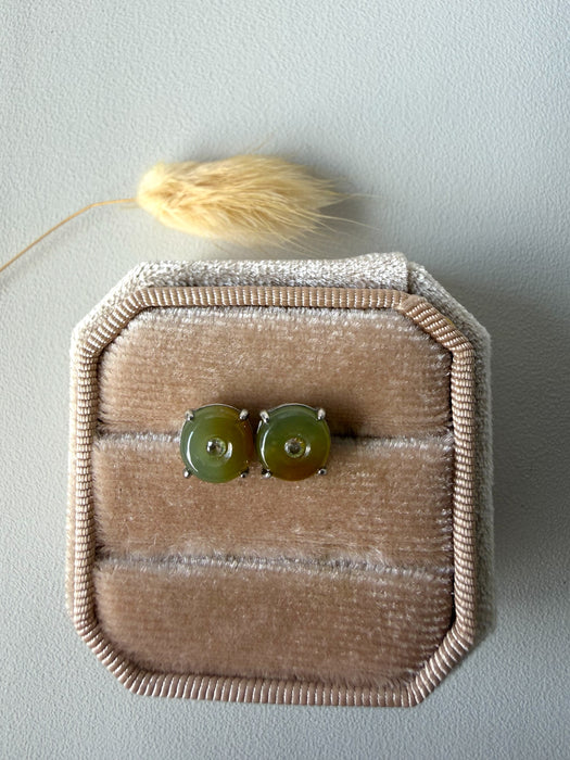 Donut Jadeite Earring Studs