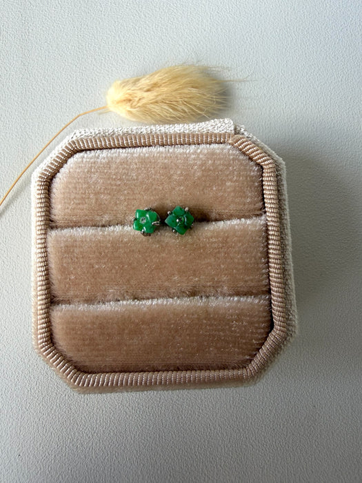 Square Jadeite Earring Studs