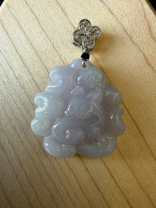 Purple Jadeite - Fox Pendant Necklace
