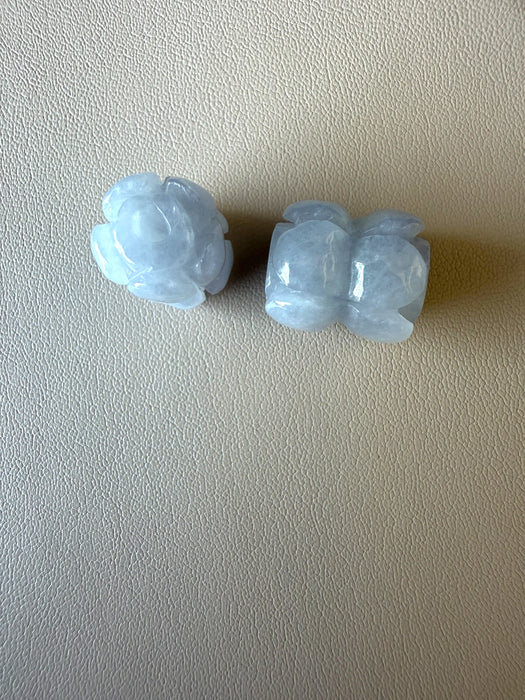 Purple Jadeite - Lotus Flower Barrel Bead