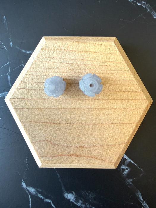 Purple Jadeite - Lotus Flower Barrel Bead