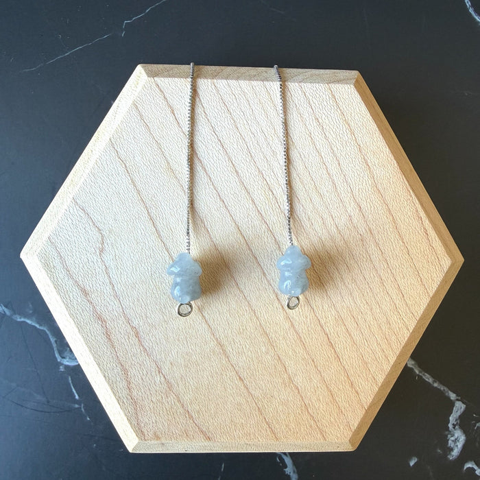 Purple Jadeite Dog Earring Threaders