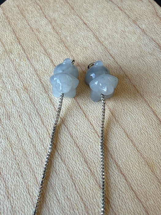 Purple Jadeite Dog Earring Threaders