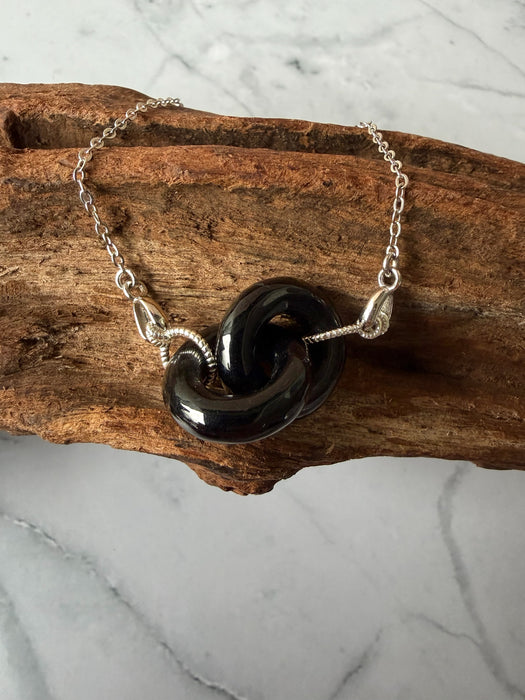 Black Omphacite Jadeite Interlocked Bracelet