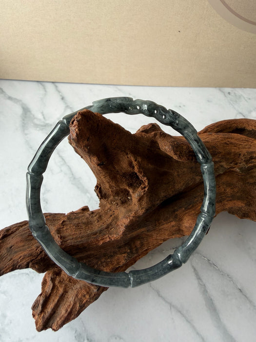 Black Wuji Dragon Jadeite Bangle (58mm)