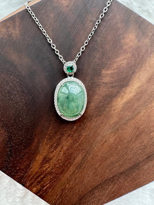 Green Oval Jadeite Necklace