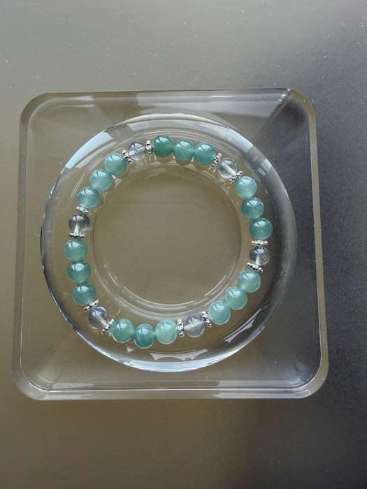 Green Guatemala Jadeite Moonstone Bead Bracelet