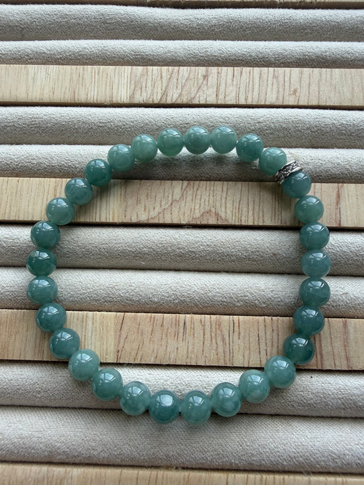 Green Guatemala Jadeite Bead Bracelet