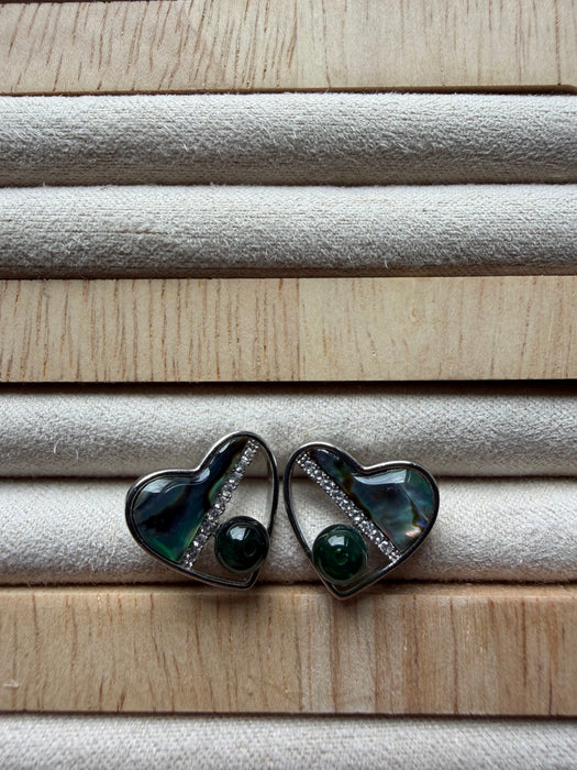 Heart Jadeite Earring Studs