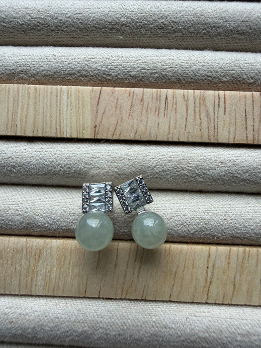 Green Jadeite Earring Studs