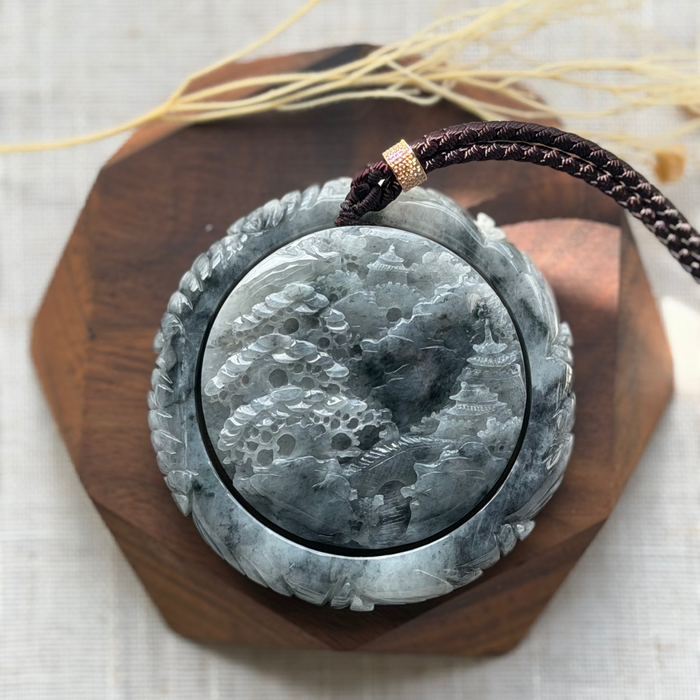Carved Jadeite Bangle Set