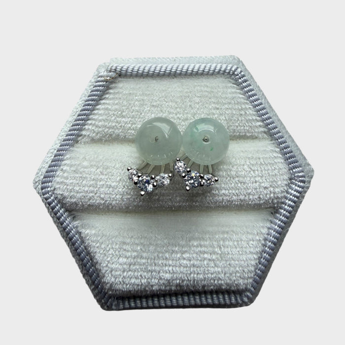 Jadeite Butterfly Sparkle Studs