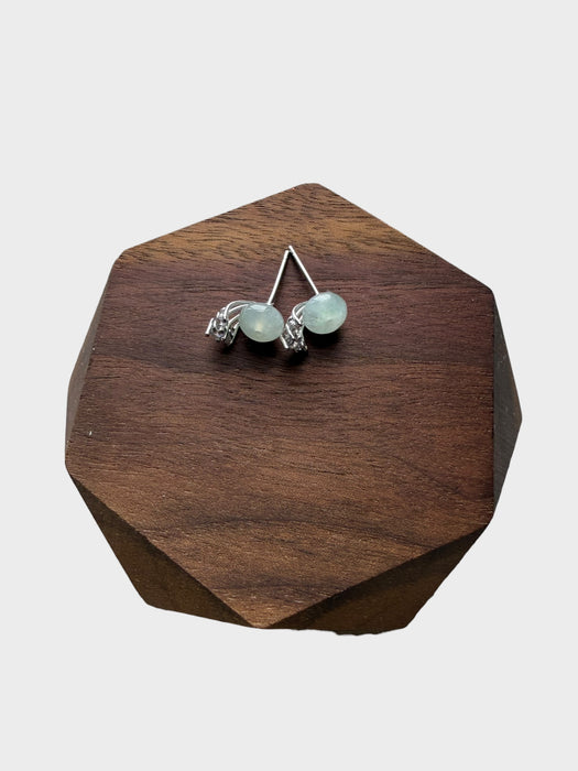 Jadeite Butterfly Sparkle Studs