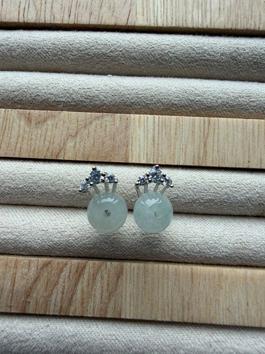 Jadeite Butterfly Sparkle Studs
