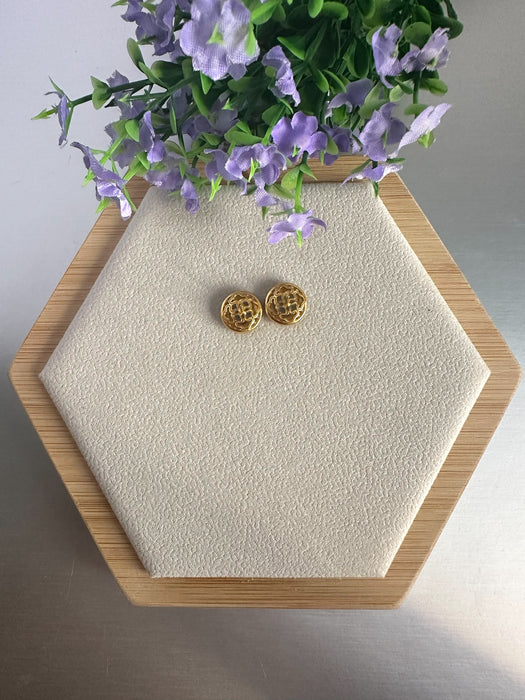 Green Round Jadeite Earring Studs