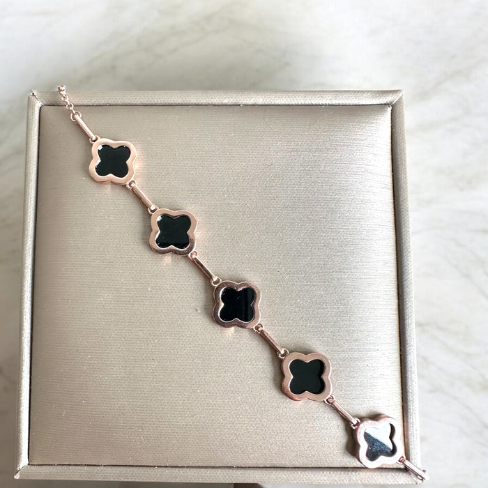 Omphacite Clover Jadeite Bracelet