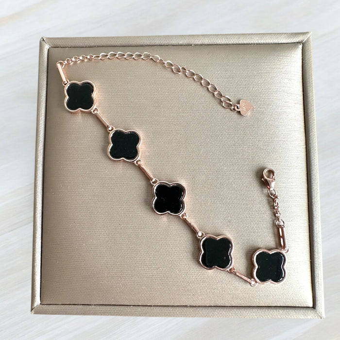 Omphacite Clover Jadeite Bracelet