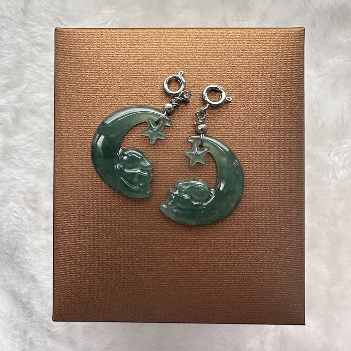 Rabbit on Moon Jadeite Charms