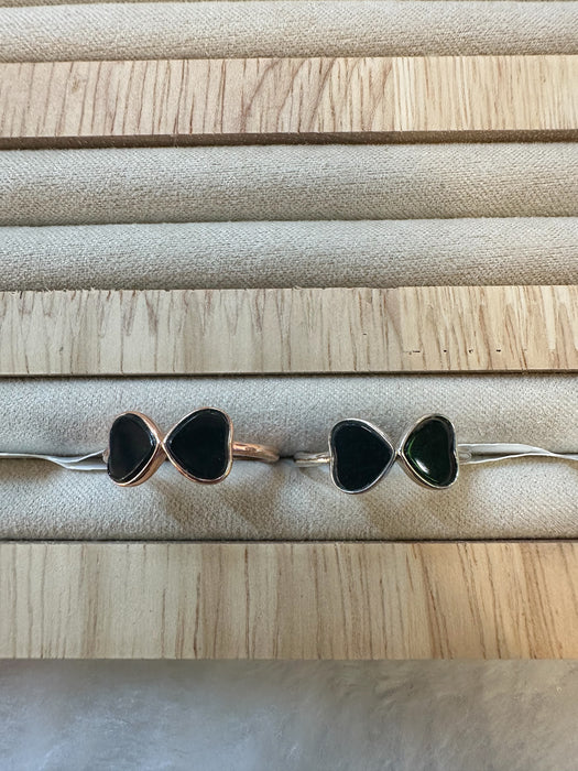 Omphacite Ribbon Jadeite Ring