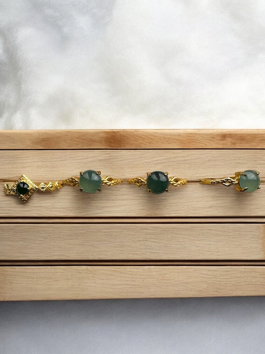 14K Gold Plated Jadeite Ring