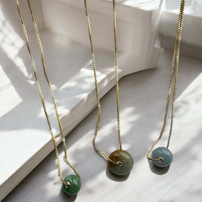 Jadeite Donuts - 18k Gold