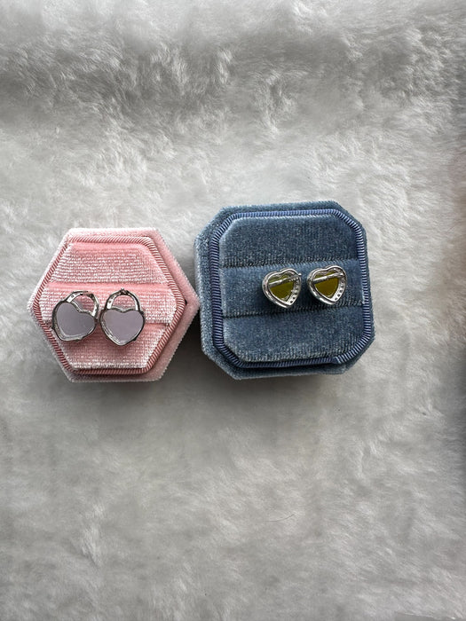 Hearts Jadeite Earring Studs