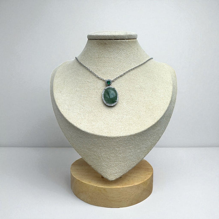 Green Oval Jadeite Necklace