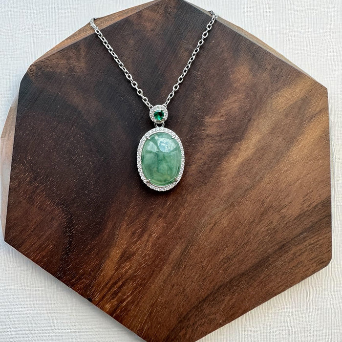 Green Oval Jadeite Necklace