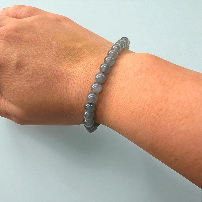 Purple Jadeite Bead Bracelet