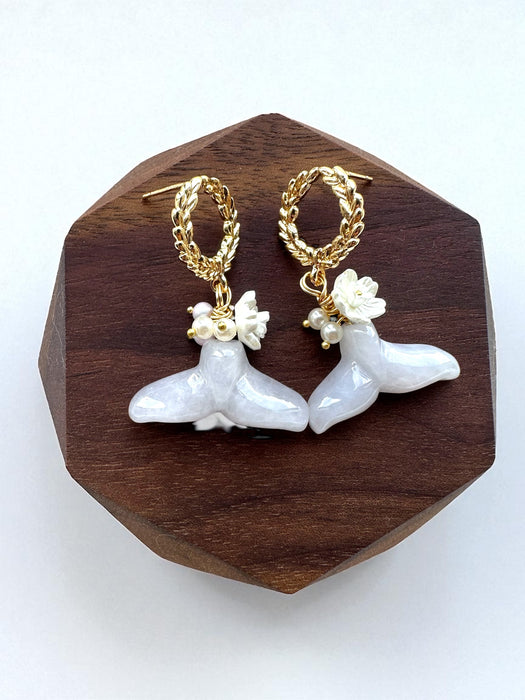 Tails Jadeite Earring Studs