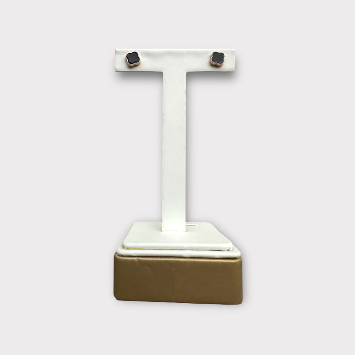 Omphacite Dainty Clover Jadeite Earring Studs