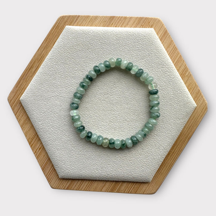 Green Abacus Jadeite Bead Bracelet