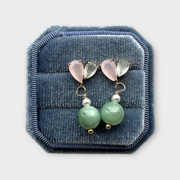 Heart Jadeite Earring Studs