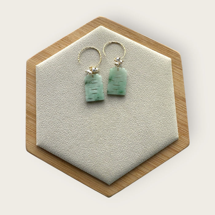 Green Xi Jadeite Earring Hooks