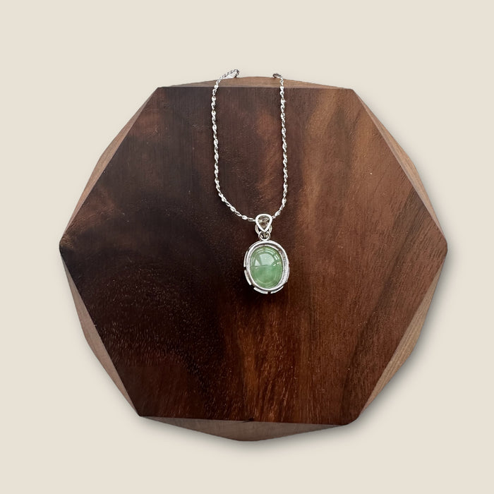 Green Oval Jadeite Necklace