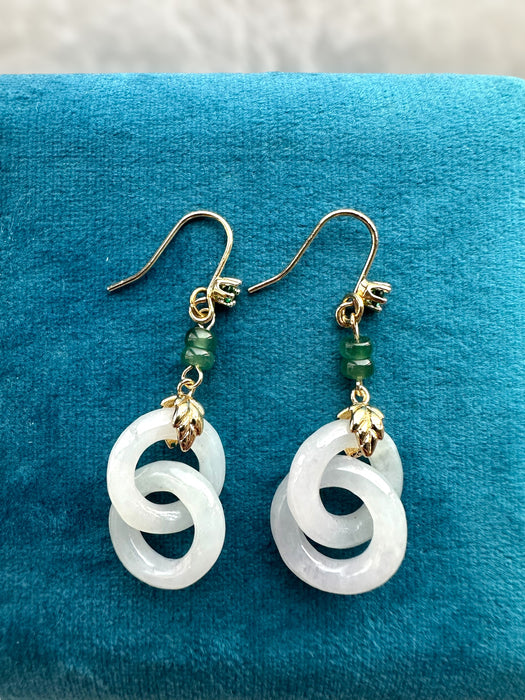 White Jadeite Interlocked Earring Hooks
