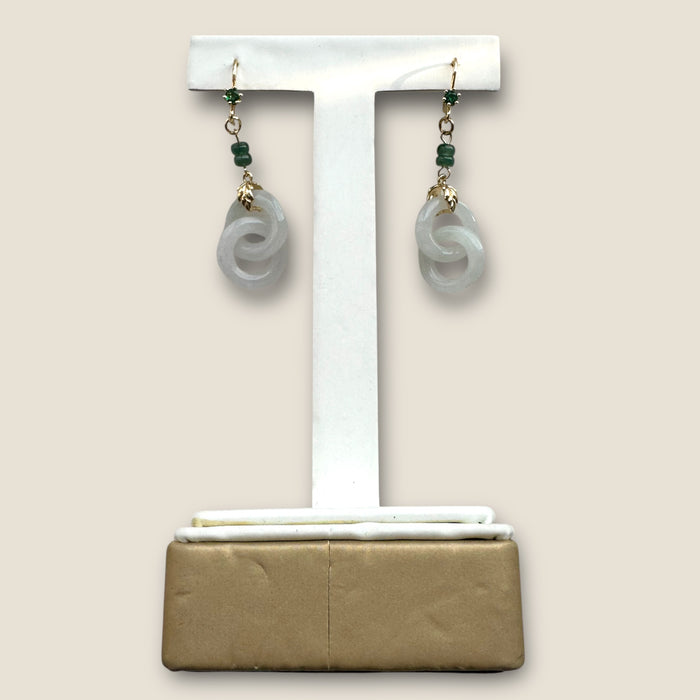 White Jadeite Interlocked Earring Hooks
