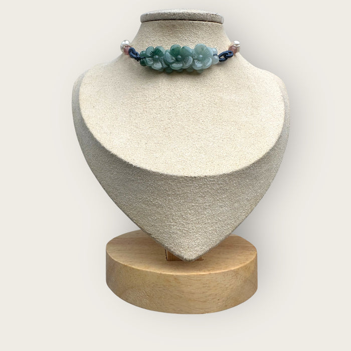 Trio Flower Jadeite Necklace