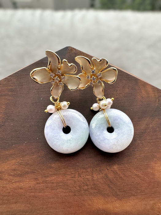 Jadeite Donut Earring Studs