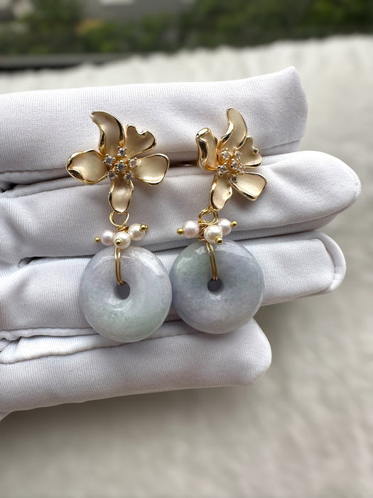 Jadeite Donut Earring Studs