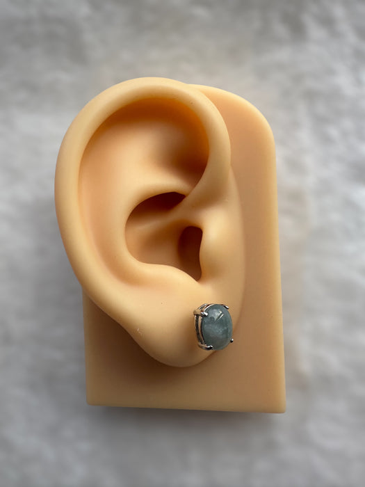 Monet Jadeite Cabochon Earring Studs