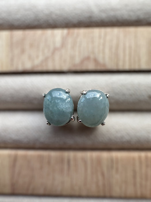 Monet Jadeite Cabochon Earring Studs