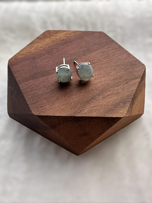 Monet Jadeite Cabochon Earring Studs