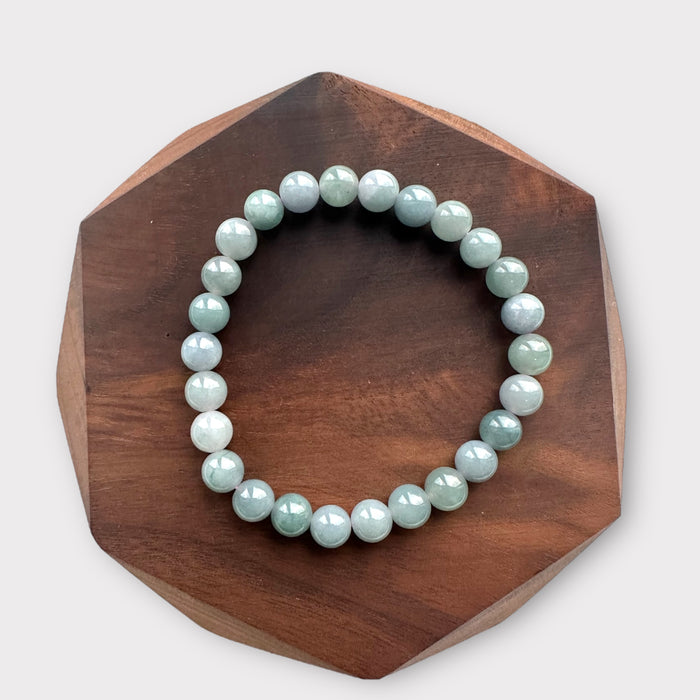 Blue Jadeite Bead Bracelet