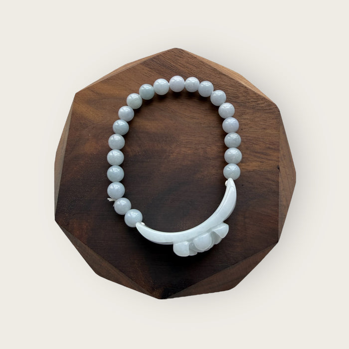 Purple Lotus Jadeite Shoupai Bead Bracelet