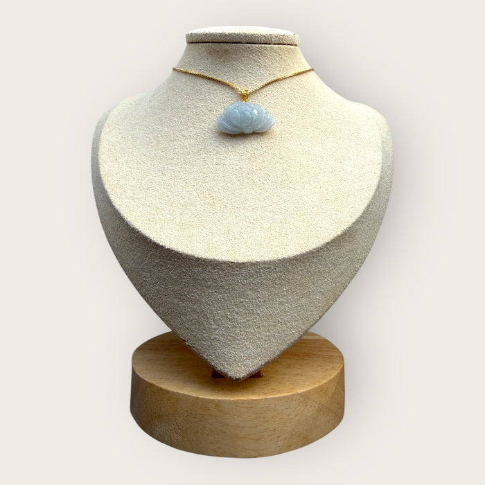 Lotus Flower Jadeite Necklace - 18K Gold
