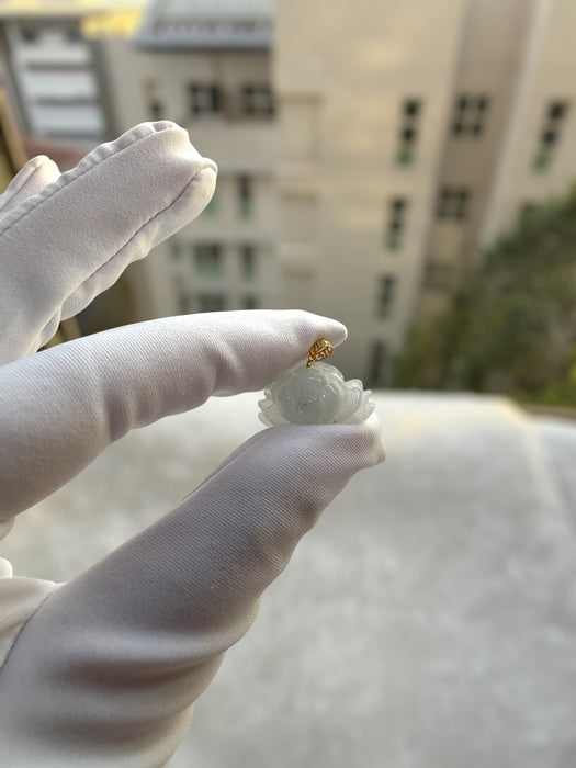 Lotus Flower Jadeite Necklace - 18K Gold