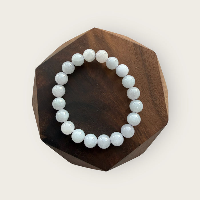 Pale Purple Jadeite Bead Bracelet